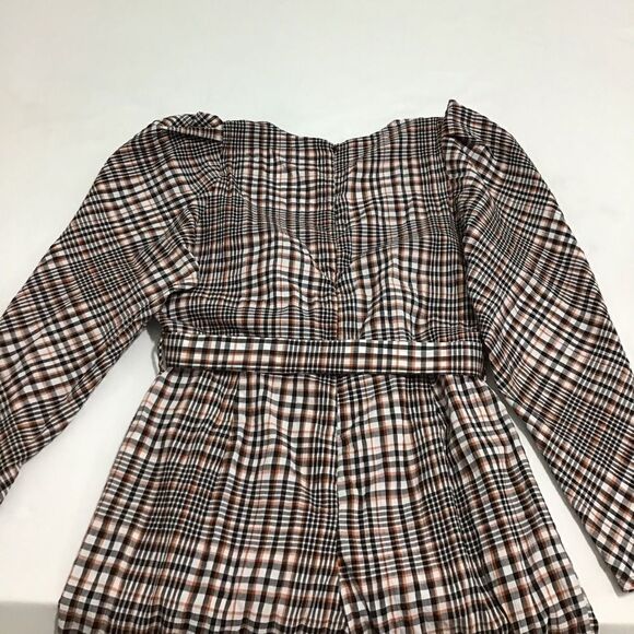 ASOS DESIGN Belted Extreme Sleeve Checkered Print Jumpsuit Size 12 NWOT - Picture 5 of 12